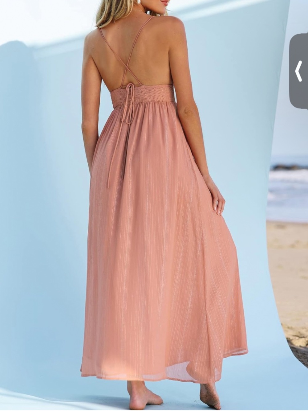New Cupshe V-Neck Backless Maxi Dress-L - Picture 3 of 6